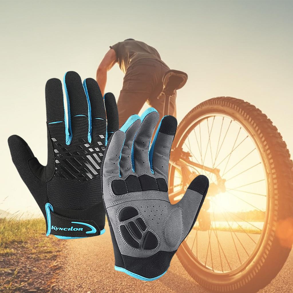 Mountain Biking Gloves Mens - 2 pcs Bicycle Full Finger Thickened